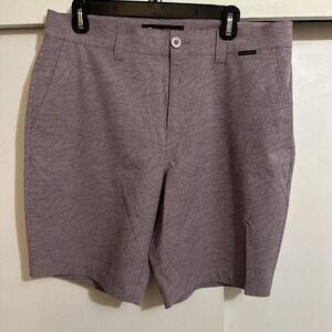 Travis Matthews Men's Shorts Size 33 Purple Pattern Flat Front